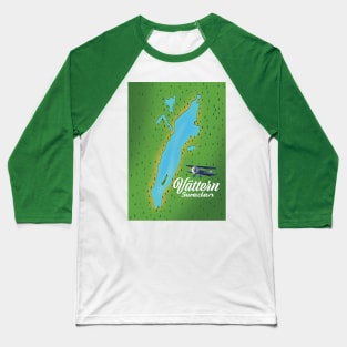 Vättern Sweden Lake map Baseball T-Shirt